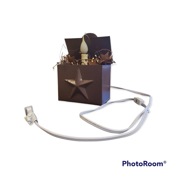 Primitive Farmhouse Decor Metal Electric Star Candle with hanging hook - Picture 15 of 15